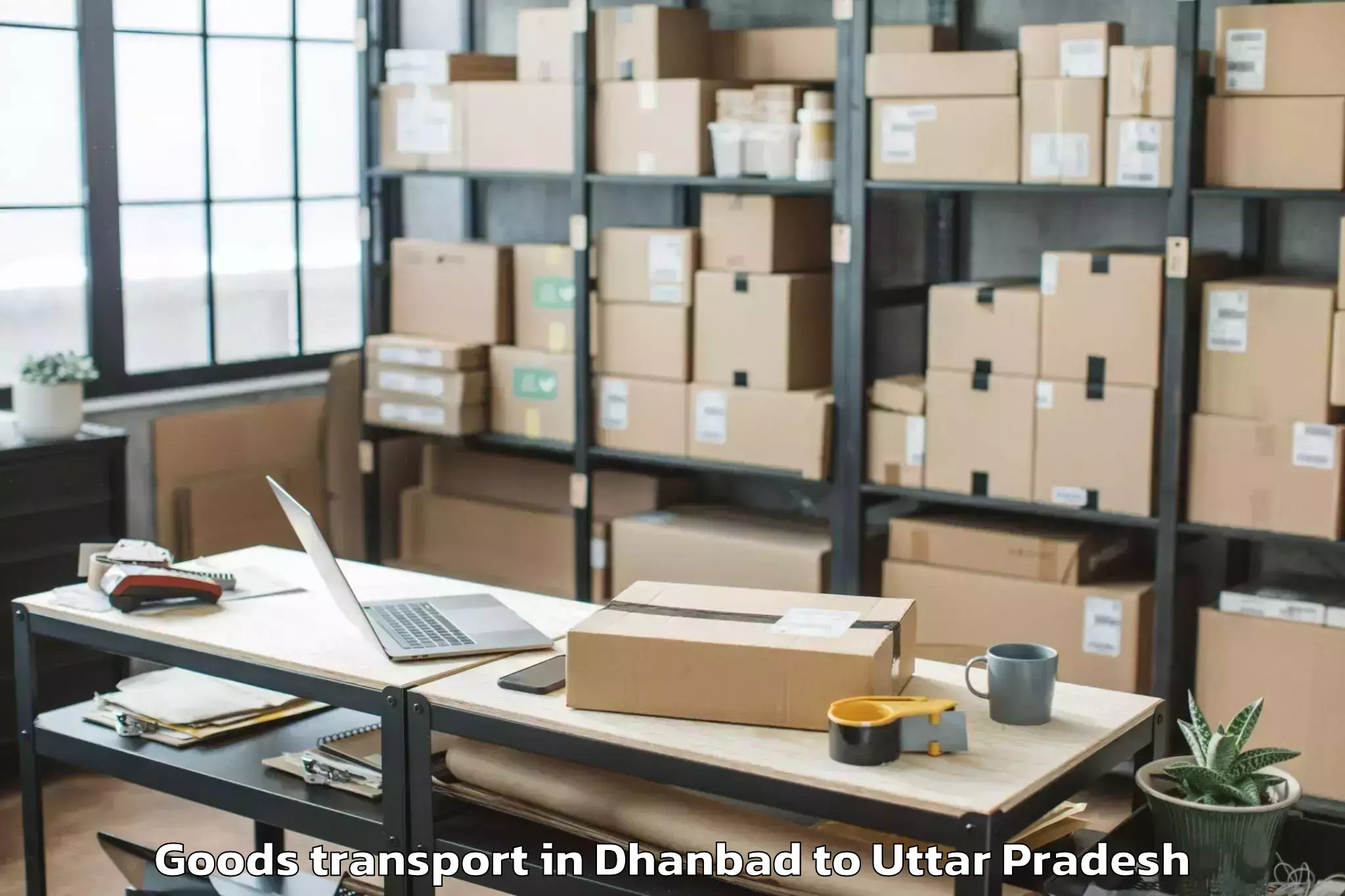 Professional Dhanbad to Mau Goods Transport